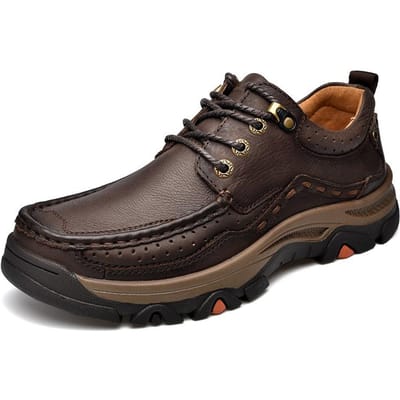 Lente en Herfst Nieuwe Plus Size Leren Casual Schoenen Antislip Slijtvast Buitenschoenen Zachte Zool Ademend Werkschoenen 46