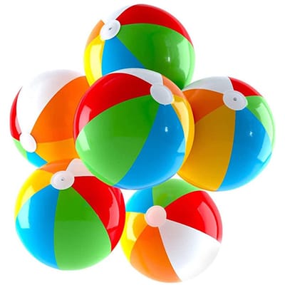 Daity 12-pack — Strandballen — Opblaasbare strandballen — Speelset voor in het zwembad — Ideaal voor verjaardagsfeestjes (voor volwassenen en kinderen) — Regenboogkleurige opblaasbare decoraties, feestartikelen en kleine cadeautjes (12 inch)