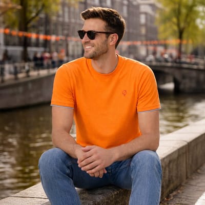 Heren T-shirt Dronten - Oranje