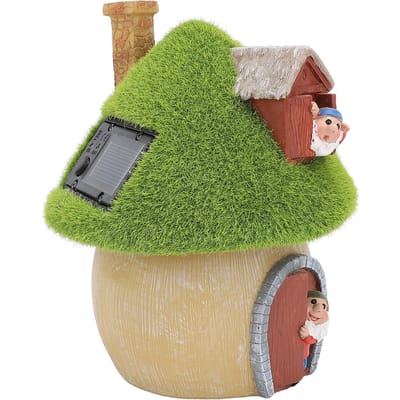 Huis Beeld Solar Lamp Gazon Ornament Buiten Decoratie Solar Buiten Tuinbeeld voor Tuin brown
