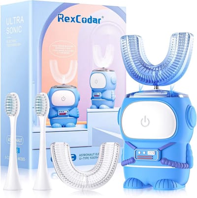 Elektrische Tandenborstel - Kindertandenborstel - Mondhygiëne - U-vormige reiniging - 2-6 Jaar - Blauw