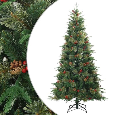 vidaXL - Kunstmatige - Hinged - Kerstboom - Groen - 180 - cm - PVC, - PE - en - Staal