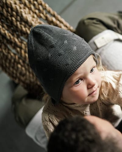 Bold Bamboo kinder muts Hári - Kind 4-7 jaar - 100% organisch bamboe - Knit beanie - Grijs