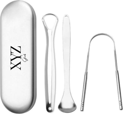 XYZ Goods - Tongschraper - Tongreiniger - Tongborstel - Mondverzorging - 4 Stuks - RVS - Duurzaam & Herbruikbaar