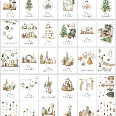 Set van 30 Elegante Kerstkaarten met Witte Enveloppen in A6-Formaat