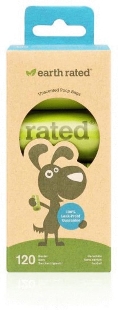 Earth Rated Poepzakjes Navulling Box Geurloos - Hondenpoepzakjes - 8 rollen à 15 zakjes