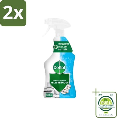 Dettol - Allesreiniger Spray - Power & Fresh - Katoenfris - 500 ml - Voordeelverpakking - 2 stuks - Allesreiniger - Schoonmaakspray