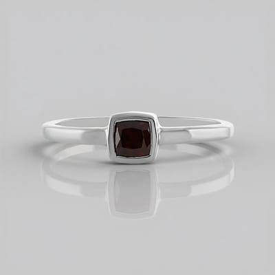 Cavill - Zilveren ring met roze Cambodjaanse zirkoon 0,8 ct - 925 sterling zilver geplatineerd - Antiek kussen slijpsel - Elegante damesring 21x19 mm