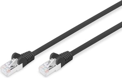 DIGITUS patch cable - 1 m - black - Zwart - 1m