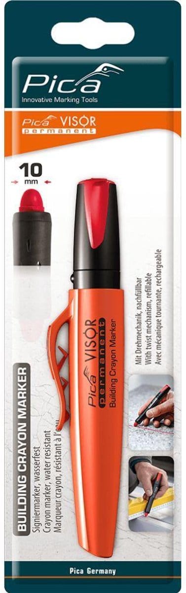Pica 990/40 VISOR Permanent Marker - Geschikt voor vrijwel alle ondergronden - Navulbaar - Rood