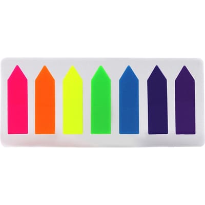 Creatieve pijlvormige paginamarkering Kleurrijke indextabbladen Fluorescerende plaknotities Beschrijfbare labels 20 7-Color Arrow