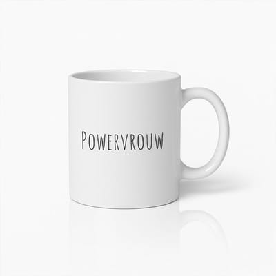Powervrouw Mok 330 ml – “Powervrouw” Koffiemok – Inspirerend Cadeau voor Sterke Vrouwen