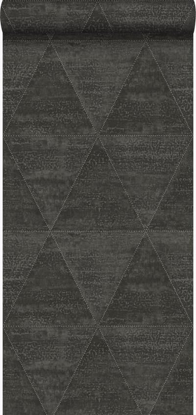 Origin Wallcoverings behang metalen driehoeken zwart - 337605 - 53 cm x 10,05 m
