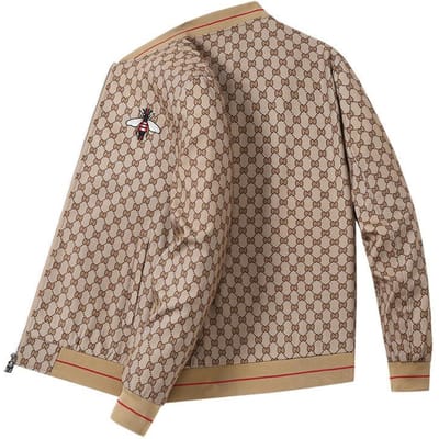 Herenjas Lente en Herfst Trend Slim-fit Geborduurde Baseballkraag Jas Middelbare leeftijd en Jong Casual Bedrukte Top Heren 5XL kaki