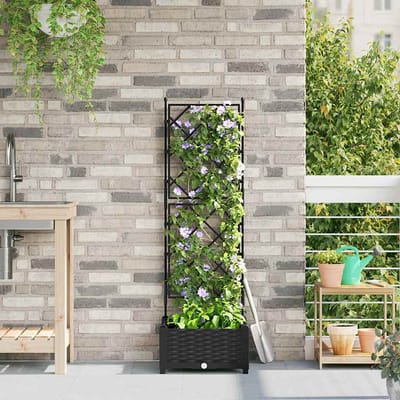 vidaXL - Plantenbak - Zwart - 40 - x - 40 - x - 125,5 - cm - PP