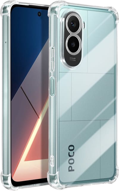 Mayaxess, Hoesje geschikt voor Poco M7 4G - Versterkte Bumper Siliconen, Transparant