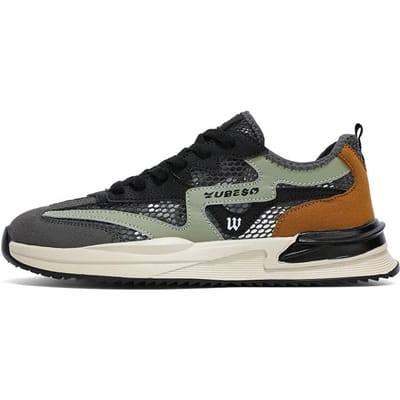 Trend Heren Casual Schoenen Sneaker Normale Maat Outdoor Ademend Mesh Mode Sport Grijs Hardloop Tennis Schoenen 44 black