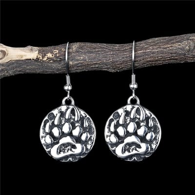 Vintage Punk Vikingen Berenklauw Oorbellen Dames Roestvrij Staal Noorse Amulet Stud Oorbellen Hanger Bedel Heren Sieraden Creatief Cadeau gray
