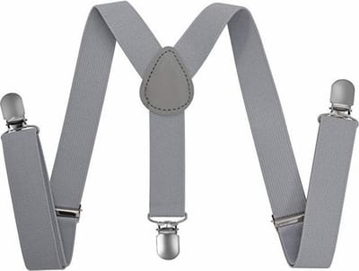 Fako Fashion - Kinder Bretels - Kinderbretels - Effen - 65cm - Grijs