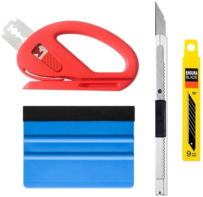BukkitBow - 4-delige Auto Folie Toolset - Schraper, Stanleymes & Vinylsnijder - Ideaal voor Vinyl, Stickers & Auto Styling - Precisiegereedschap