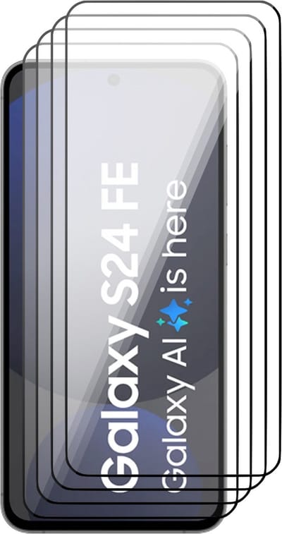 Screenprotector geschikt voor Samsung Galaxy S24 FE - 4x Volledig Dekkend Glas Screen Protector
