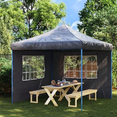 Zijwanden Partytent - Tent panelen - Buitenruimte creëren - Met decoratief venster - 300 x 195 cm - Antraciet