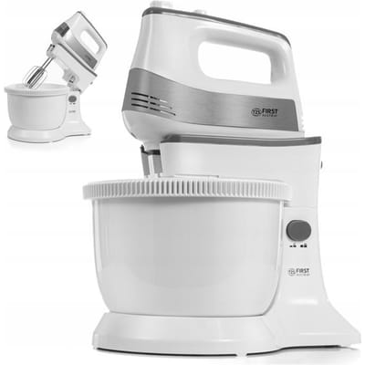 TZS First Austria Handmixer met mengkom - Keukenmachine - 500W - Turboknop - 5 Snelheden - Wit