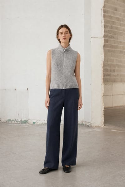 Viscose wide-leg pants | Blue - Blue / S