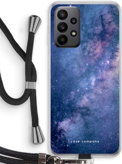 Hoesje met koord geschikt voor Samsung Galaxy A23 hoesje met Koord - Nebula - Telefoonhoesje met Zwart Koord - Bescherming aan alle Kanten en Over de Schermrand
