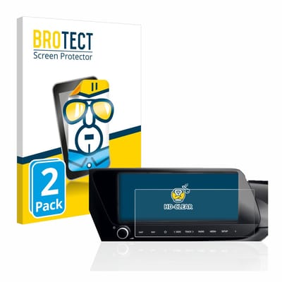 BROTECT - Screenprotector voor Hyundai i20N 2021 Infotainment System 10" - Folie Beschermfolie transparant 2 Stuks