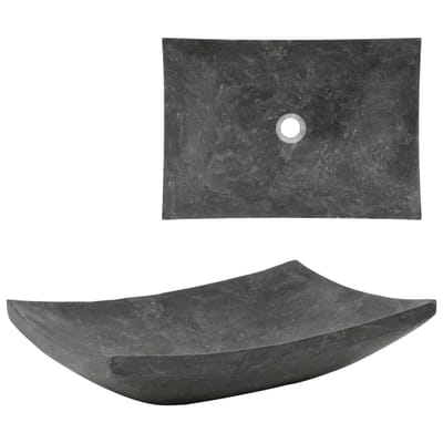 vidaXL - Gootsteen - 50x35x12 - cm - marmer - zwart