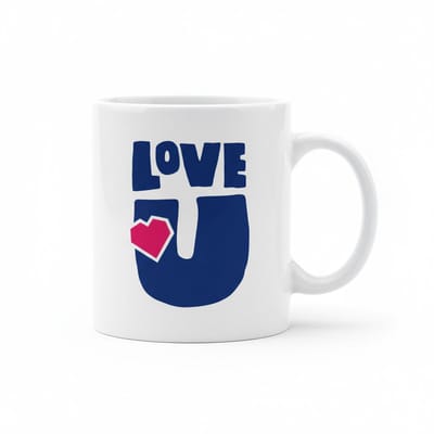 Romantische Liefde Tekst Mok 330 ml – “Love You” Hart Design Koffie- & Theemok Cadeau