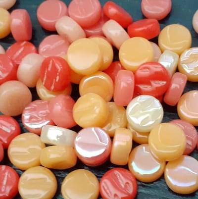Darling Dotz Rood/Oranje Rond 8mm Glas Mozaiek Steentjes 250 gram