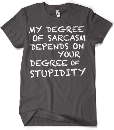 Hybris My Degree Of Sarcasm T-shirt donkergrijs