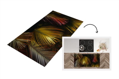 Keukenloper - Loper keuken - Jungle - Goud - Palmblad - 120x60 cm - Keukenloper vinyl
