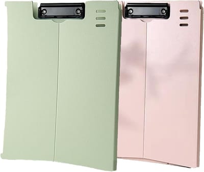 A4 Clipboard met Deksel, Waterdichte Clipboard Map met Penhouder voor Studenten en Docenten, Geschikt voor Horizontale en Verticale Plaatsing, Set van 2 in Roze en Groen
