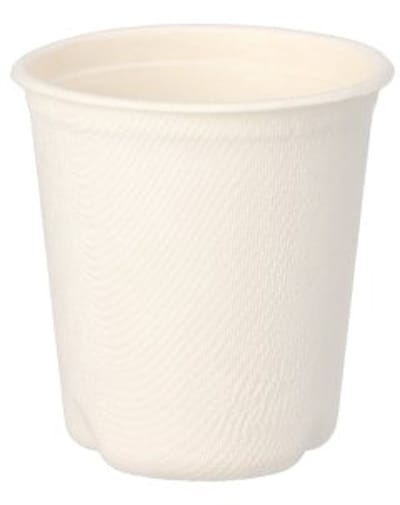 50 Drinkbekers Suikerriet pure 0,1 l Ø 6,3 cm · 6,5 cm wit voor warme dranken