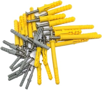 Muurankers Set - Expansiedop pluggen - Bevestigen van objecten - Anti-rotatie ontwerp - 10x50mm 10 stuks - Wit