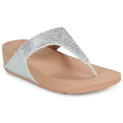 Fitflop Lulu Crystal Embellished Toe Post Sandalen Zilver EU 37 Vrouw