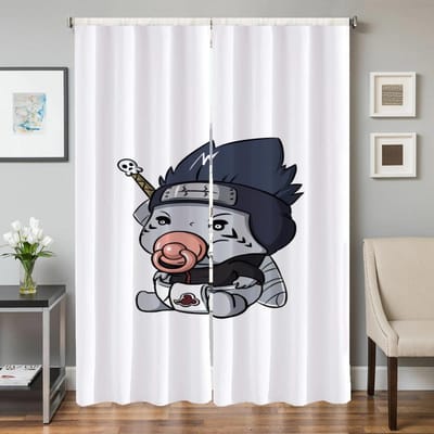 Huisinterieur Keukengordijnen voor Woonkamer 2 Stuks Verduisterende Gordijnen Deurgordijn Naruto Slaapkamerdecoratie Scheidingswand Schaduw W50xH70cmx2pcs-CL