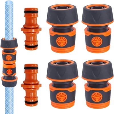 Hose Fitting Set van 4 Stuks, Tuinslang Connector 19mm met Koppeling, Ideaal voor Tuin en Huishoudelijk Gebruik