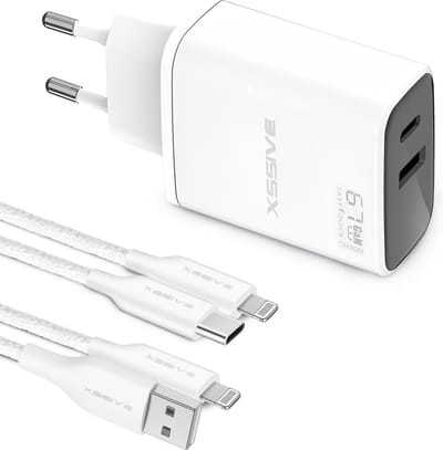 3-Delige Snellader Set 1 Meter - Geschikt voor Apple AirPods, iPad, iPhone 14 13 12 11 X - Lightning naar USB C Kabel