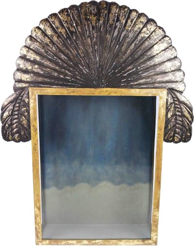 Wandkastje metaal blauw/goudkleur 46x12,5x60cm