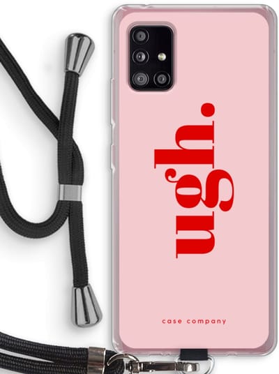 Case Company® - Hoesje met koord geschikt voor Samsung Galaxy A51 5G hoesje met Koord - Ugh - Telefoonhoesje met Zwart Koord - Bescherming aan alle Kanten en Over de Schermrand