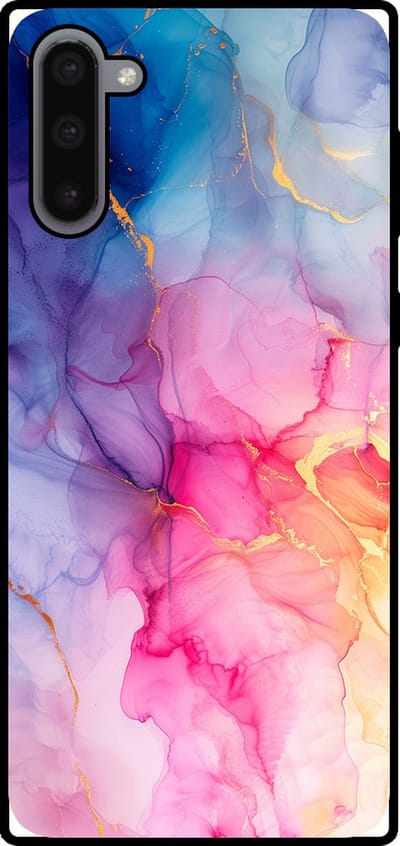 Smartphonica Telefoonhoesje Geschikt voor Samsung Galaxy Note 10 met marmer opdruk - TPU backcover case marble design - Regenboog geschikt voor Samsung Galaxy Note 10