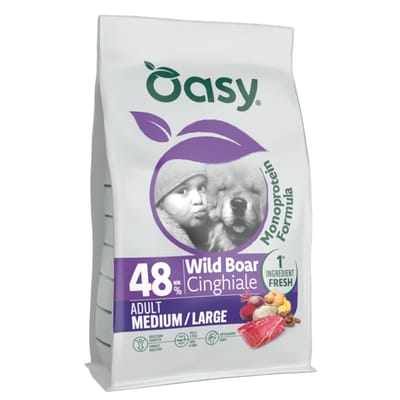 Oasy Adult Medium/Large Wild Zwijn - Dubbelpak: 2 x 10 kg