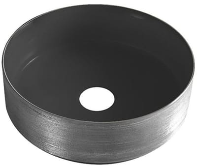 Wiesbaden Mondri waskom rond 36 x 36 x 12 cm mat zwart/gunmetal