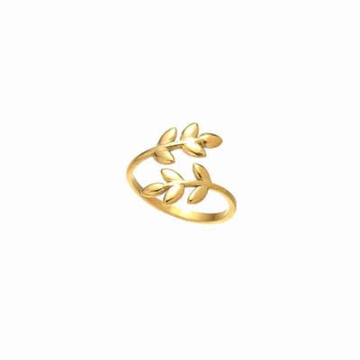 WeLoveSilver - gouden minimalistische ring - chirurgisch staal - bladeren