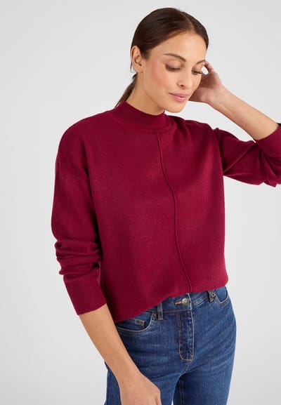 Damart - Thermolactyl trui met ribstof - Dames - Rood - XS