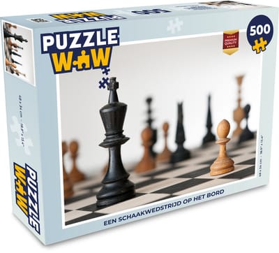 Puzzel Een schaakwedstrijd op het bord - Legpuzzel - Puzzel 500 stukjes